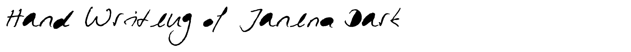 Hand Writing of Janina Dark image